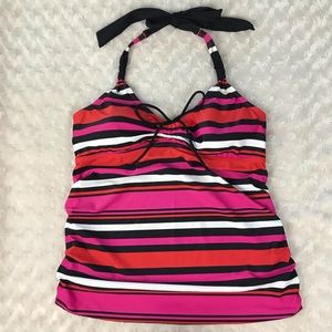 Motherhood Maternity Tankini Top Medium Stripes